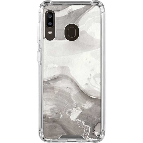 Marbleized Grey Galaxy A30 Clear Case