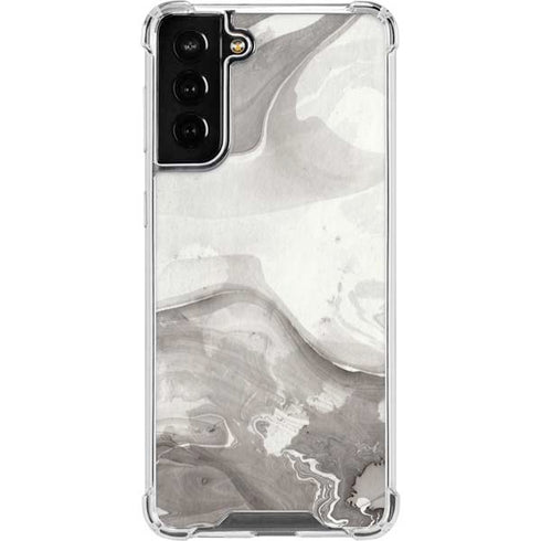 Marbleized Grey Galaxy S21 FE Clear Case