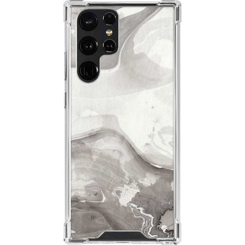 Marbleized Grey Galaxy S22 Ultra Clear Case