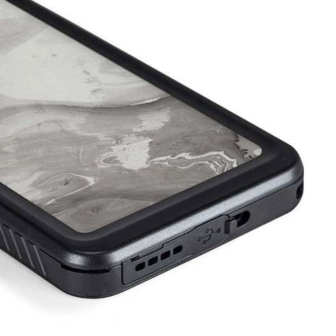 Marbleized Grey Galaxy S23 Plus Waterproof Case