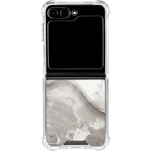 Marbleized Grey Galaxy Z Flip5 5G Clear Case