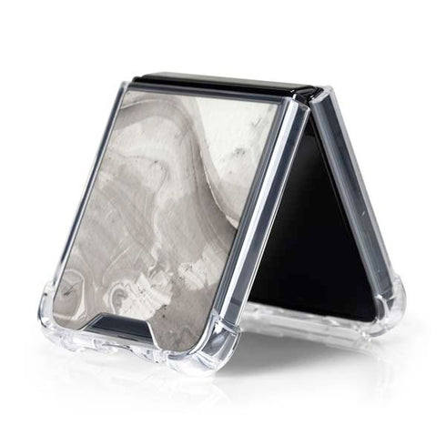 Marbleized Grey Galaxy Z Flip5 5G Clear Case