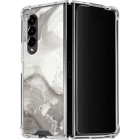 Marbleized Grey Galaxy Z Fold4 5G Clear Case