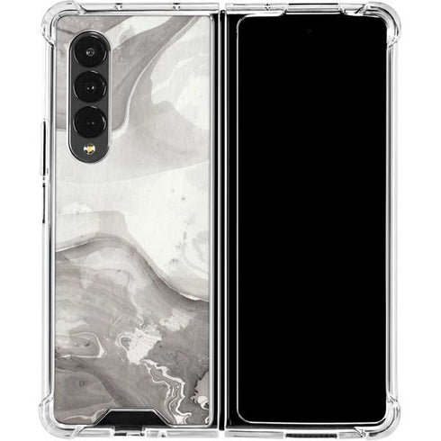 Marbleized Grey Galaxy Z Fold4 5G Clear Case