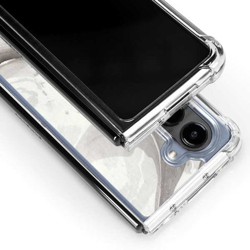Marbleized Grey Galaxy Z Fold5 5G Clear Case