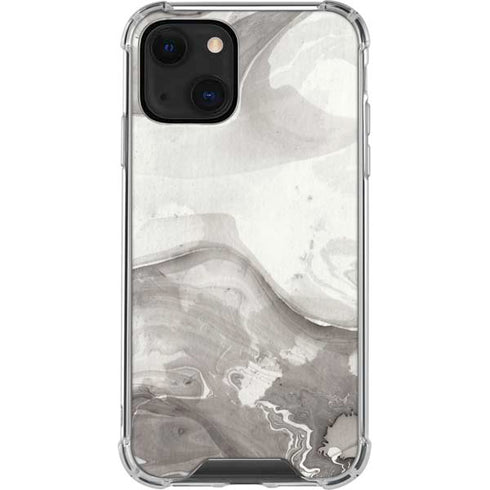 Marbleized Grey iPhone 14 Plus Clear Case