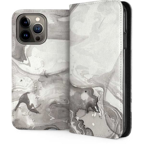 Marbleized Grey iPhone 15 Pro Max Folio Case