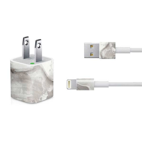 Marbleized Grey iPhone Charger (5W USB) Skin