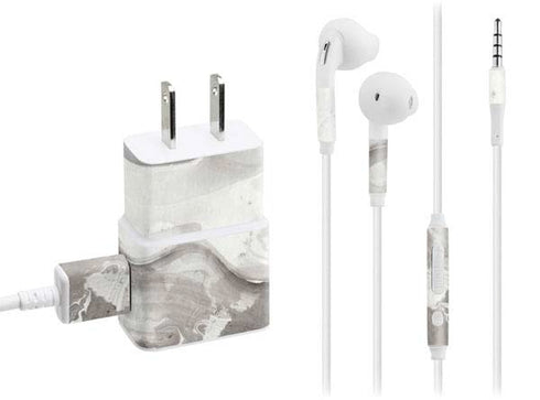 Marbleized Grey Phone Charger Skin