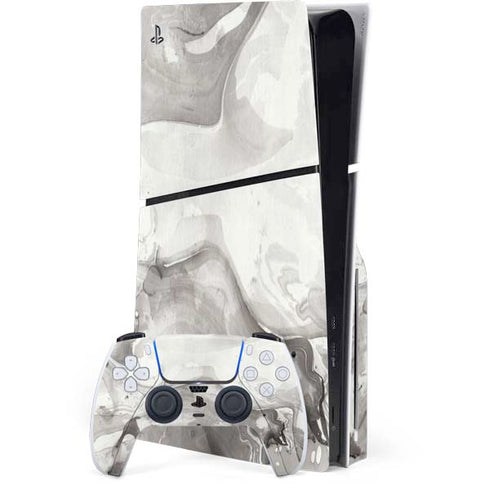 Marbleized Grey PS5 Slim Disk Bundle Skin