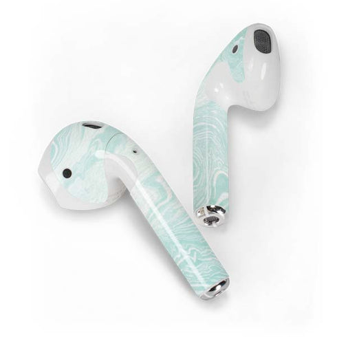 Marbleized Mint Apple AirPods 2 Skin