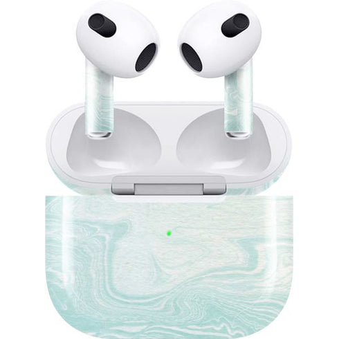 Marbleized Mint Apple AirPods (3rd Gen 2021) Skin