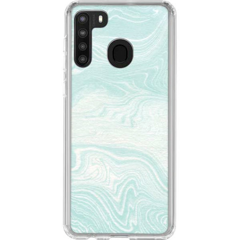 Marbleized Mint Galaxy A21 Clear Case