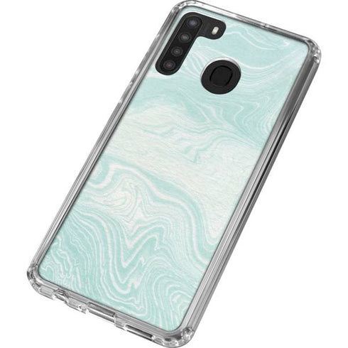 Marbleized Mint Galaxy A21 Clear Case