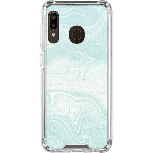 Marbleized Mint Galaxy A30 Clear Case