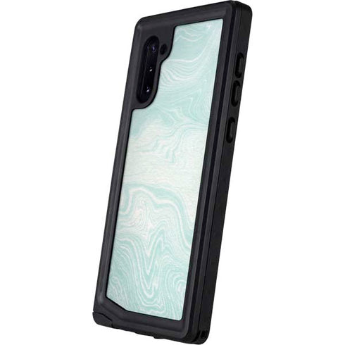 Marbleized Mint Galaxy Note 10 Waterproof Case