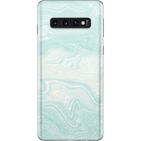 Marbleized Mint Galaxy S10 Skin