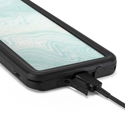 Marbleized Mint Galaxy S20 Waterproof Case