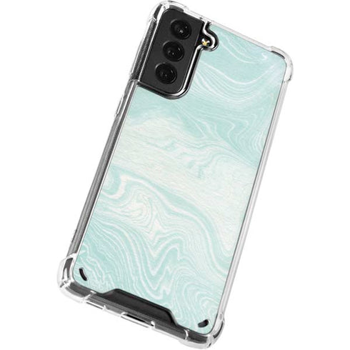 Marbleized Mint Galaxy S21 5G Clear Case
