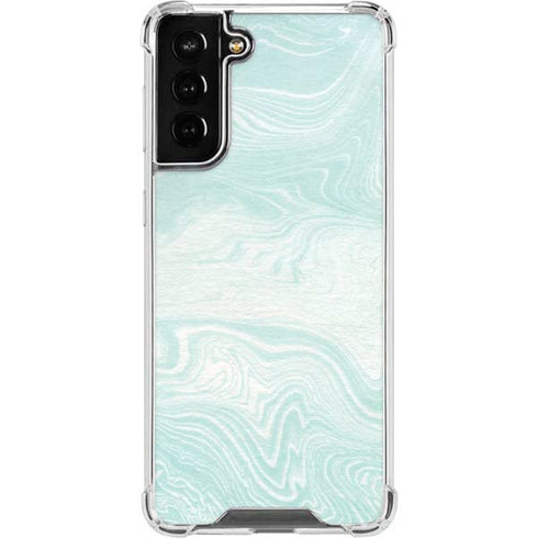 Marbleized Mint Galaxy S21 FE Clear Case