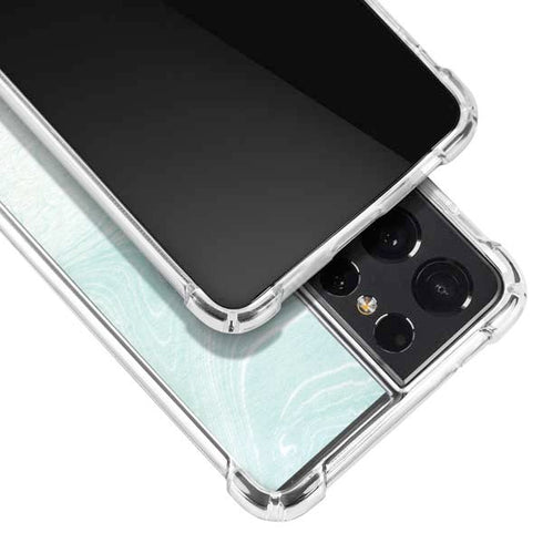 Marbleized Mint Galaxy S21 Ultra 5G Clear Case