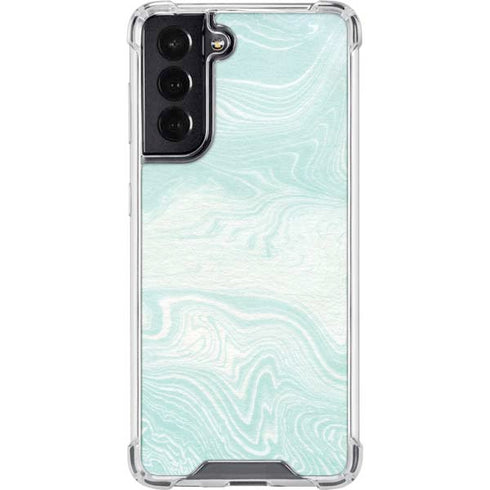 Marbleized Mint Galaxy S22 Clear Case