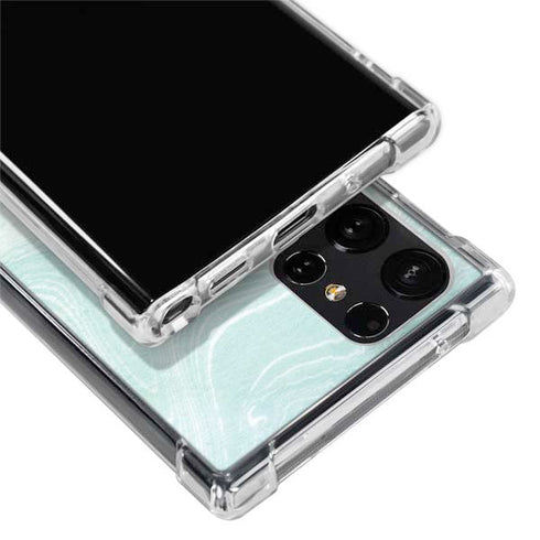 Marbleized Mint Galaxy S22 Ultra Clear Case