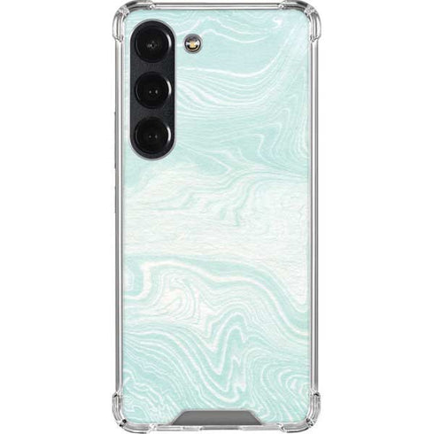 Marbleized Mint Galaxy S23 Clear Case