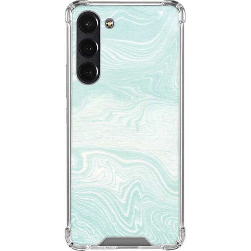 Marbleized Mint Galaxy S23 Plus Clear Case