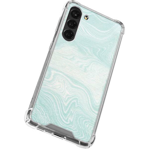 Marbleized Mint Galaxy S23 Plus Clear Case