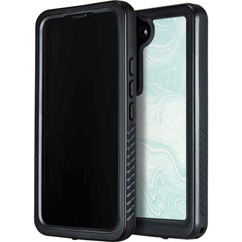 Marbleized Mint Galaxy S23 Plus Waterproof Case