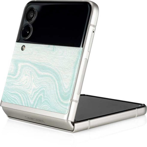 Marbleized Mint Galaxy Z Flip4 5G Skin