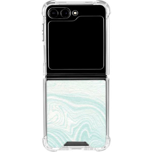 Marbleized Mint Galaxy Z Flip5 5G Clear Case
