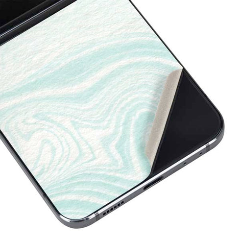 Marbleized Mint Galaxy Z Flip5 5G Skin