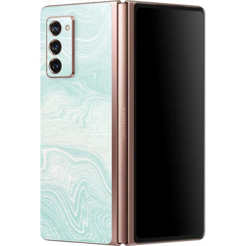 Marbleized Mint Galaxy Z Fold2 5G Skin