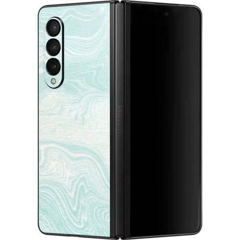 Marbleized Mint Galaxy Z Fold3 5G Skin