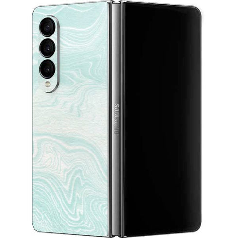 Marbleized Mint Galaxy Z Fold4 5G Skin