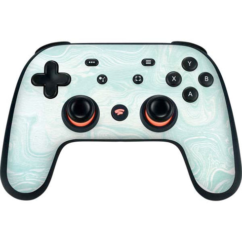Marbleized Mint Google Stadia Controller Skin