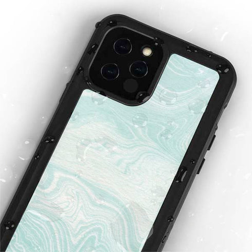 Marbleized Mint iPhone 12 Pro Waterproof Case