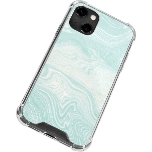 Marbleized Mint iPhone 13 Clear Case