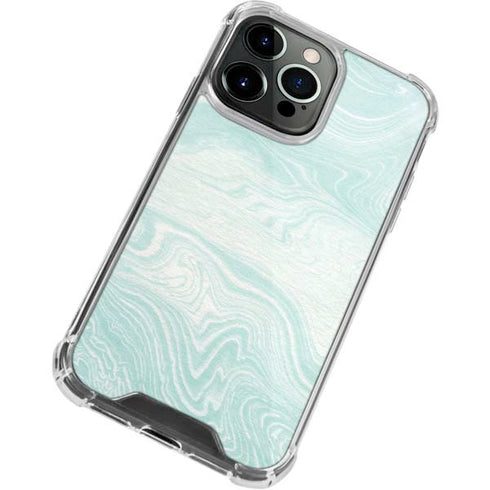 Marbleized Mint iPhone 13 Pro Clear Case
