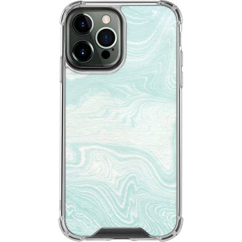 Marbleized Mint iPhone 13 Pro Max Clear Case