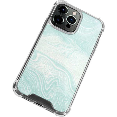Marbleized Mint iPhone 13 Pro Max Clear Case