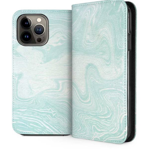 Marbleized Mint iPhone 13 Pro Max Folio Case
