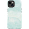Marbleized Mint iPhone 15 Plus Impact Case