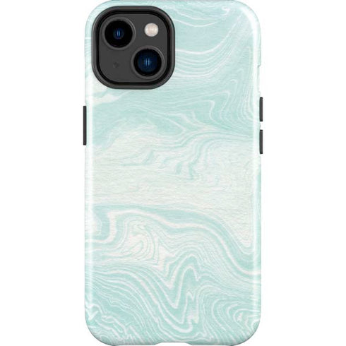 Marbleized Mint iPhone 14 Plus Impact Case