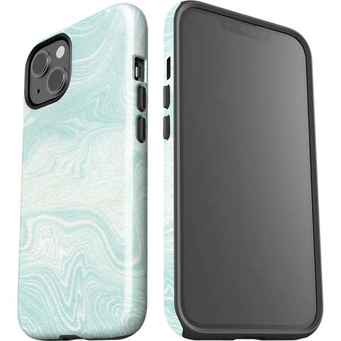 Marbleized Mint iPhone 14 Plus Impact Case
