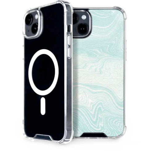 Marbleized Mint iPhone 15 Plus MagSafe Case