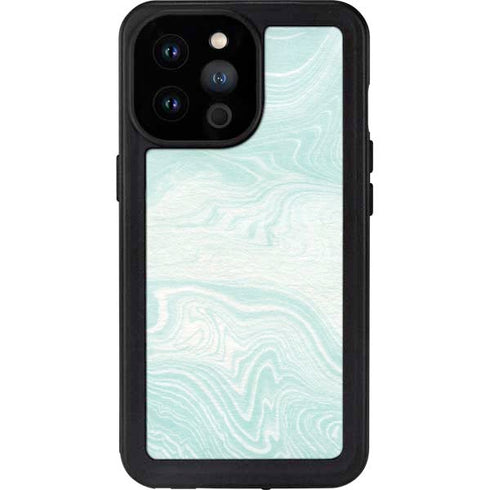 Marbleized Mint iPhone 14 Pro Max Waterproof Case