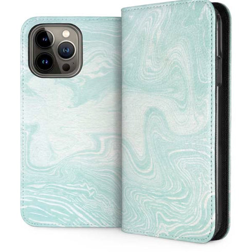 Marbleized Mint iPhone 15 Pro Max Folio Case